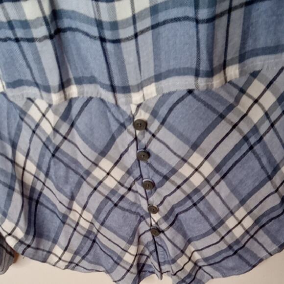Lucky Brand Women's Blue Plaid Button-Up Shirt - Size Small - Picture 6 of 8